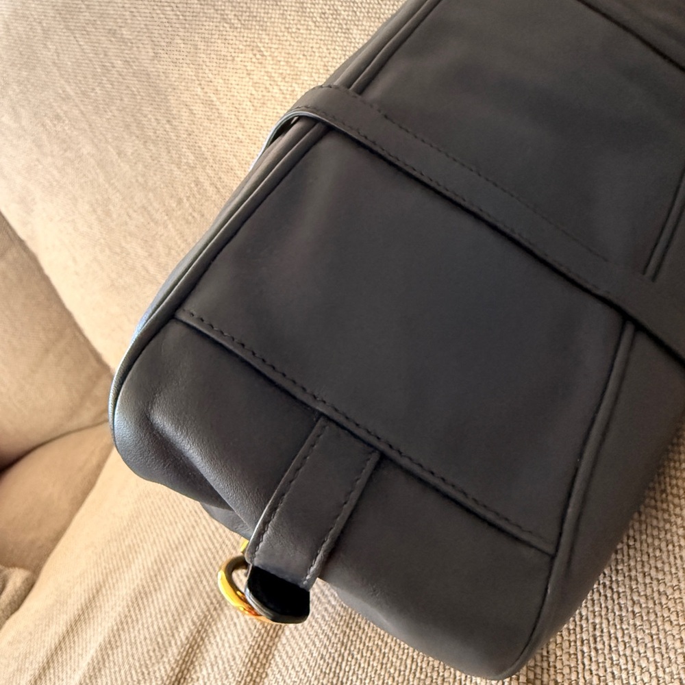 Prada Bauletto Tote Bag Soft Calfskin Lether in Navy - Picture 5 of 9